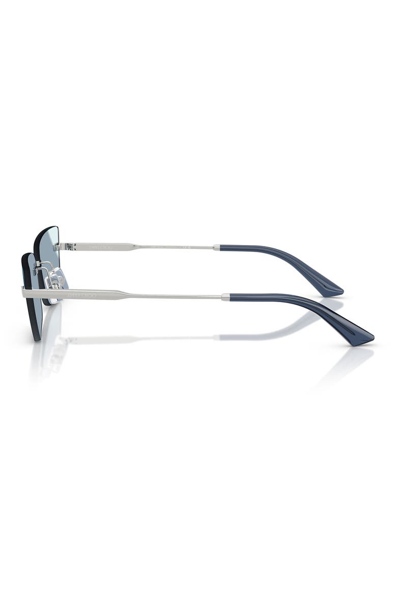 60mm Cat Eye Sunglasses, Alternate, color, SILVER