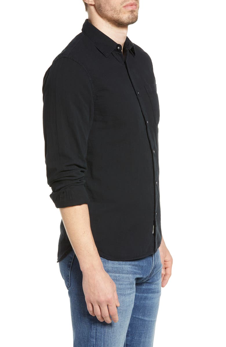 HIROSHI KATO KATO The Ripper Organic Cotton Gauze Button-Up Shirt, Alternate, color, Black