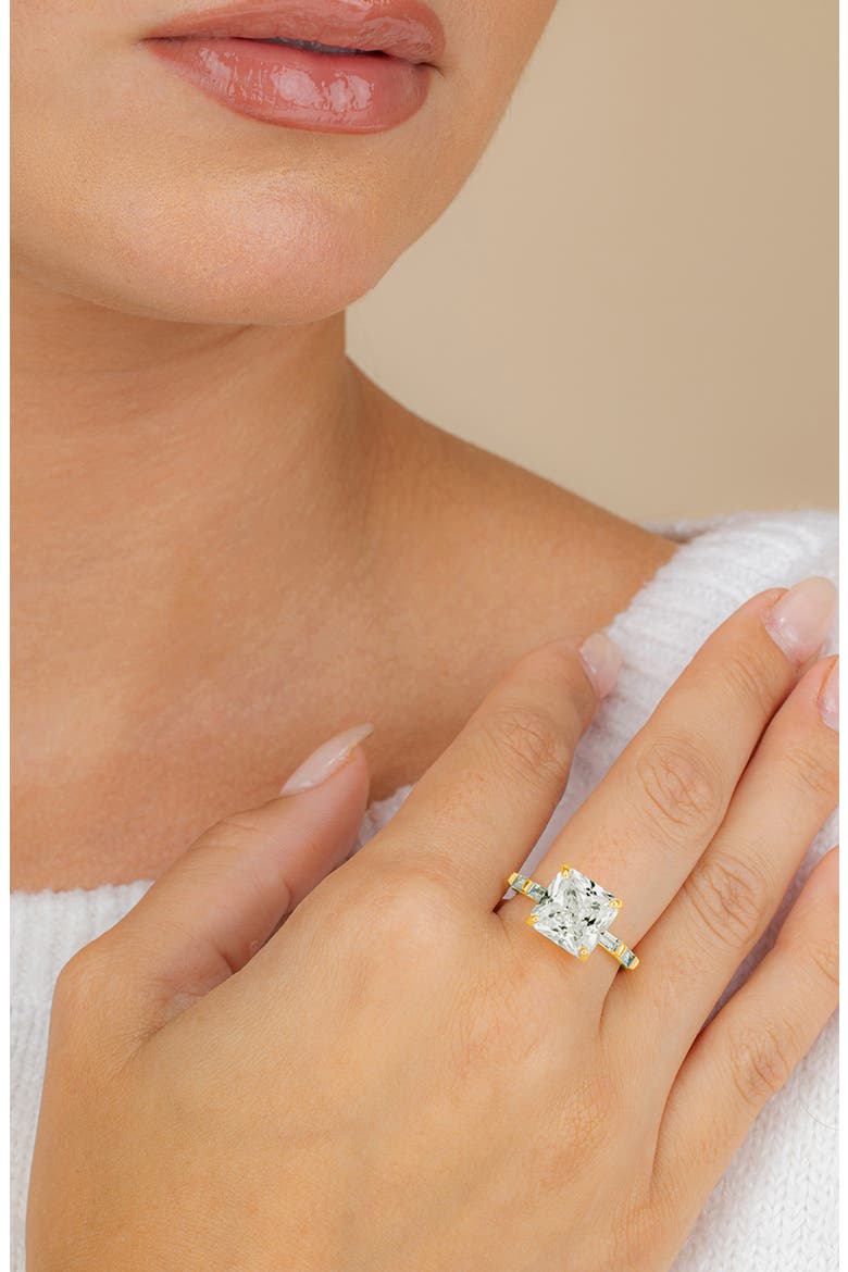 Princess-Cut Cubic Zirconia Ring, Alternate, color, GOLD