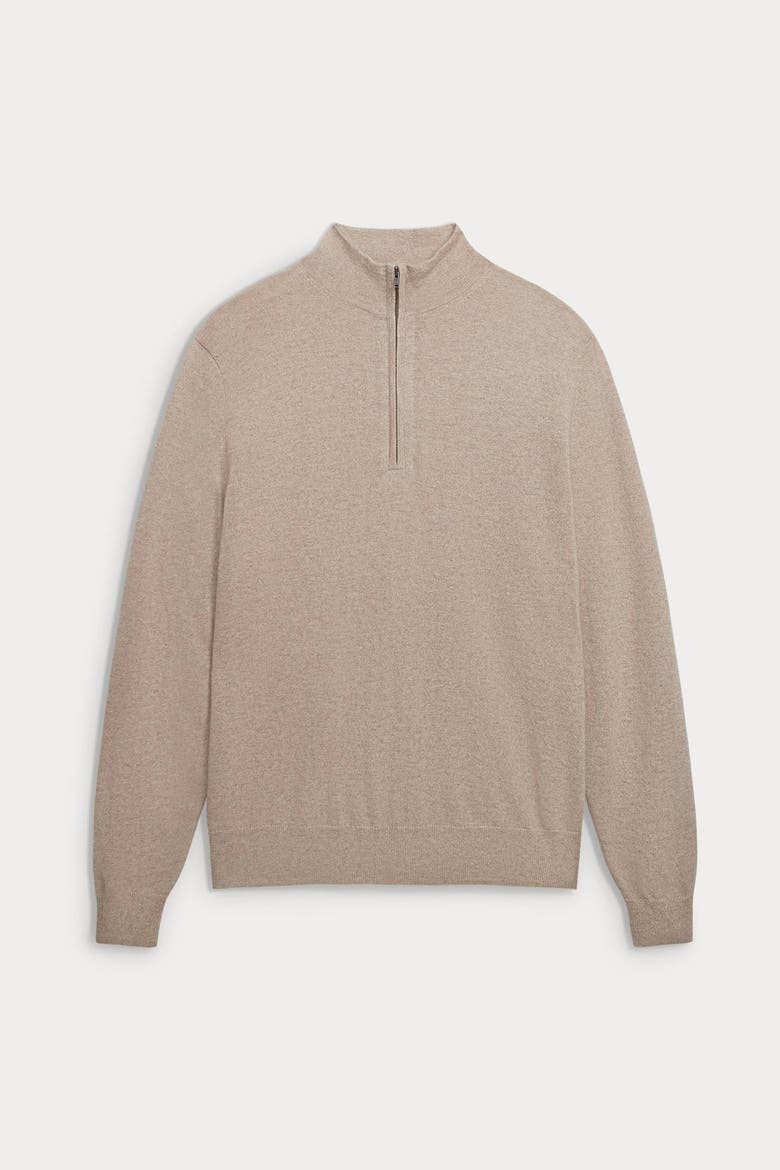 Phillip Cashmere Quarter-Zip, Alternate, color, Flax