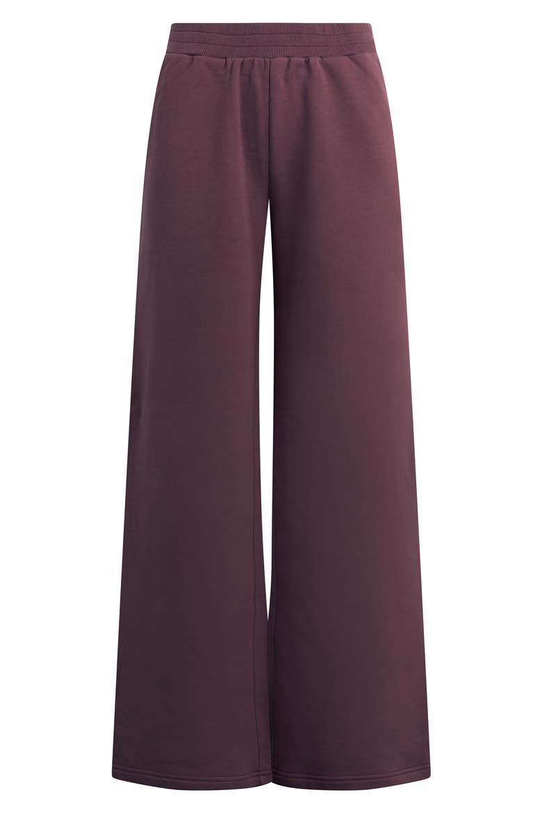 The Boxer Cotton Wide Leg Pants, Alternate, color, BURGUNDY DAHLIA
