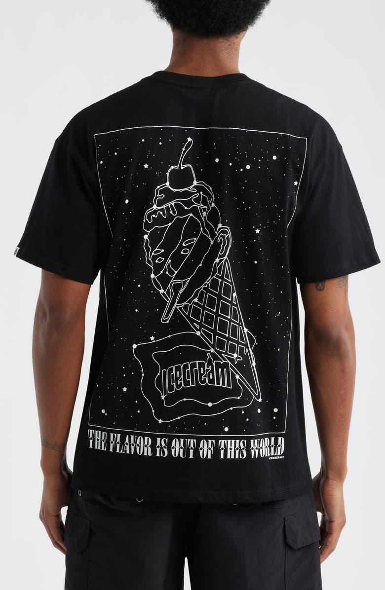 ICECREAM Star Gazing Cotton Graphic T-Shirt, Alternate, color, Black