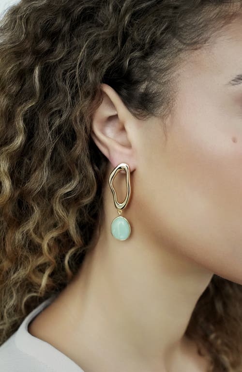 Ettika Organic Wave Semiprecious Stone Earrings In Amazonite And Gold