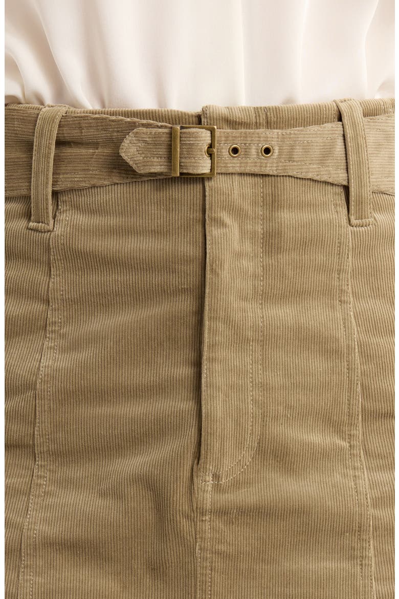 Anised Belted Corduroy Miniskirt, Alternate, color, DUSTY OLIVE