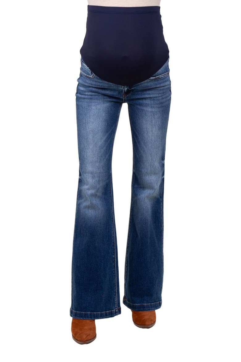 Maternity Flare Jeans, Alternate, color, Navy Blue