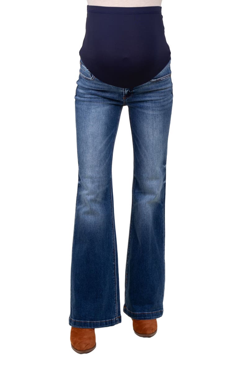 PinkBlush Maternity Flare Jeans, Alternate, color, Navy Blue
