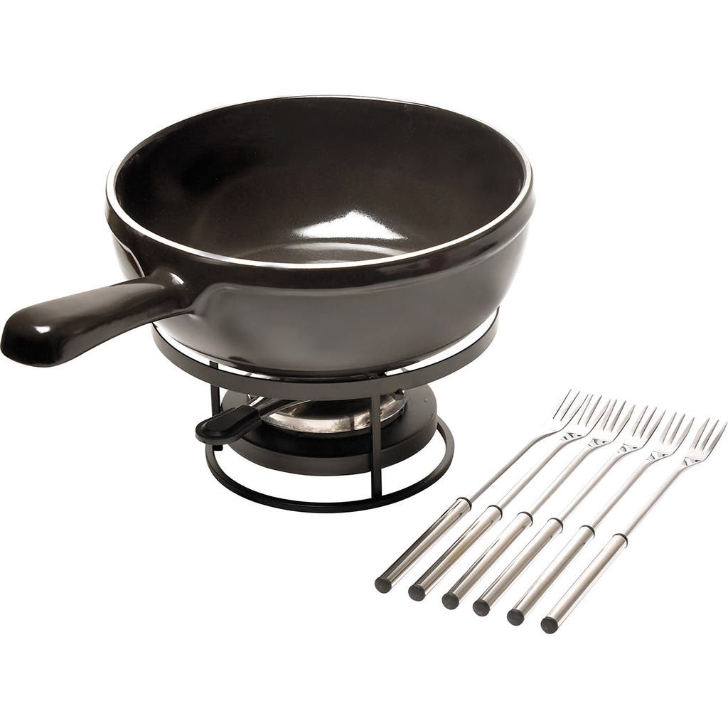 Emile Henry Flame Fondue Set, 2.6 Quart In Charcoal