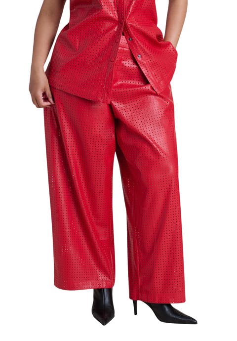 Perforated Faux Leather Pant (plus)