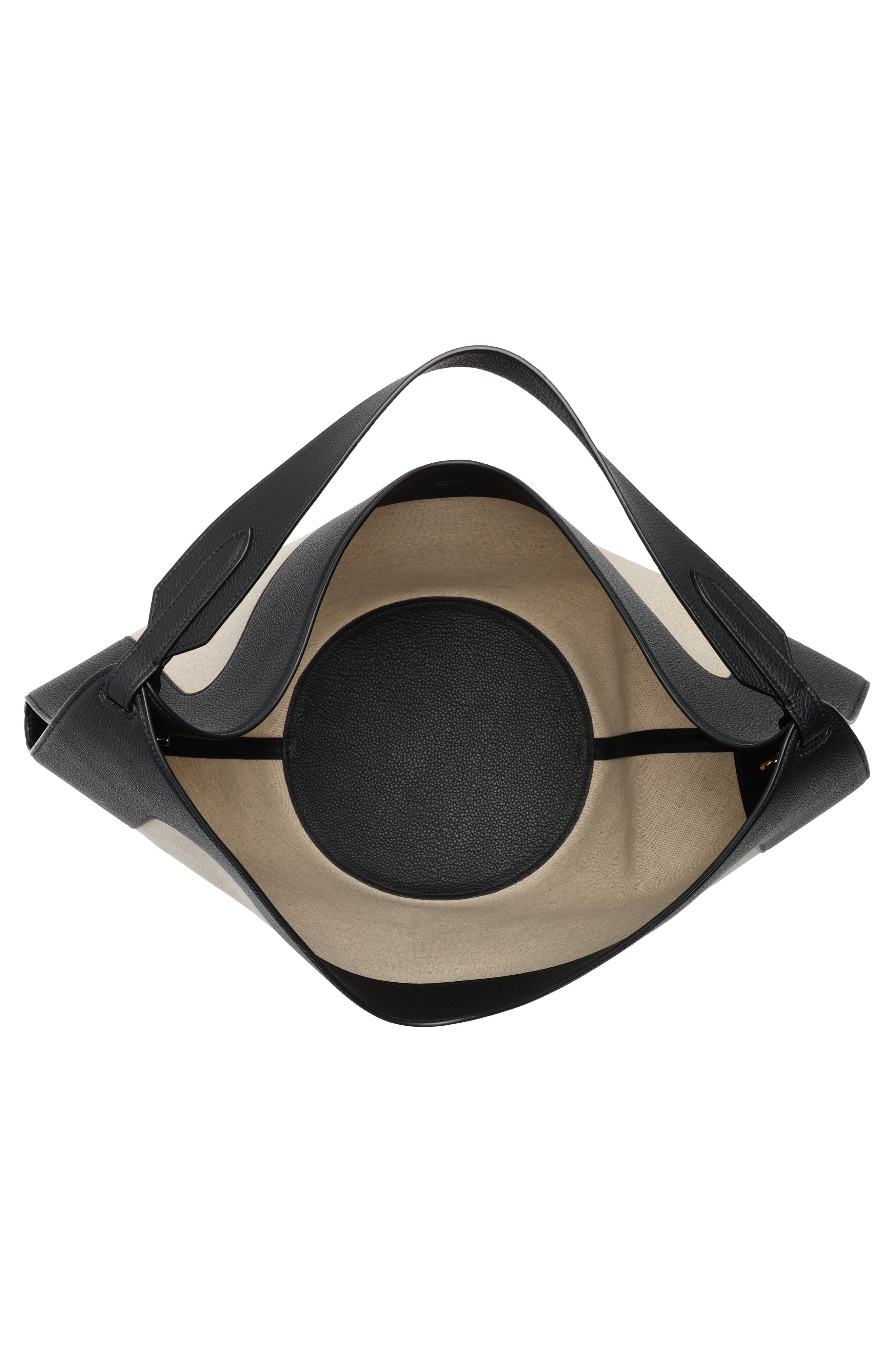 Khaite Medium Lotus Canvas & Leather Tote, Alternate, color, 367 Black / Natural