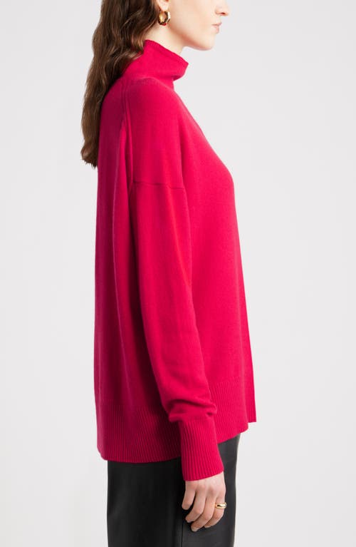 Nordstrom Oversize Cashmere Turtleneck Sweater In Pink