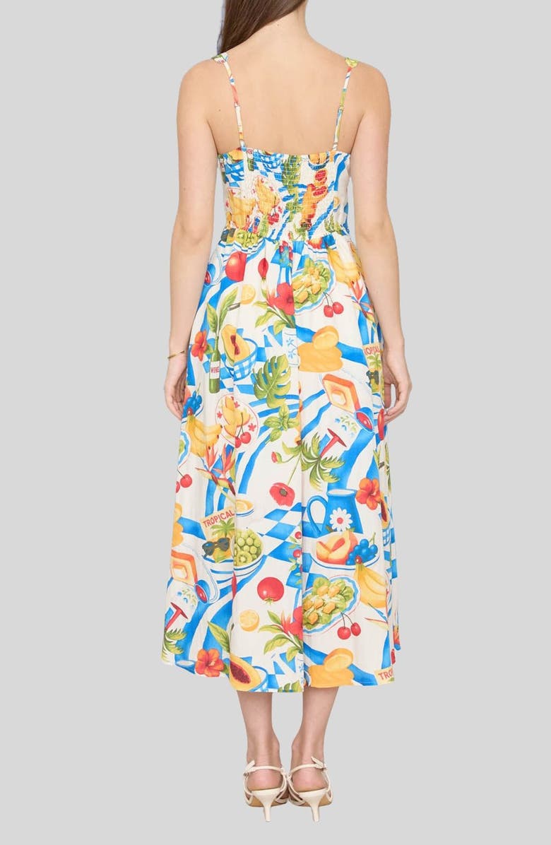 Blu Pepper Fruit Print Corset Midi Sundress, Alternate, color, 