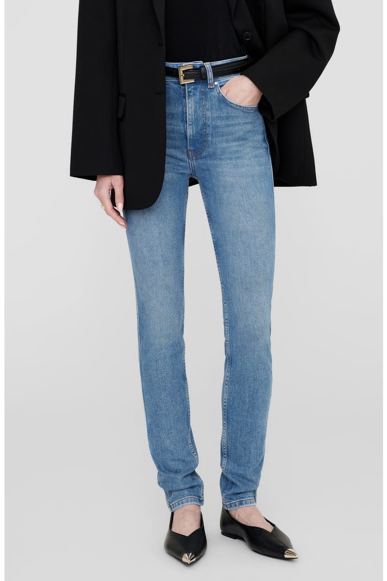Beck High Waist Ankle Skinny Jeans, Main, color, ENAMEL BLUE