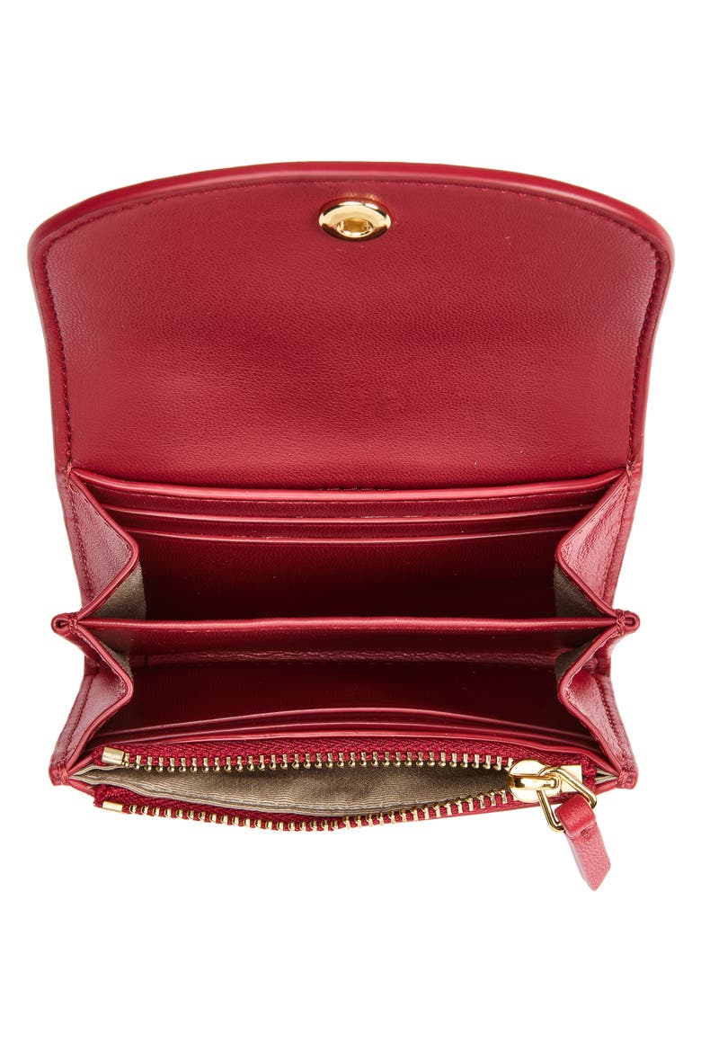 Flap Leather Card Case, Alternate, color, CRIMSON