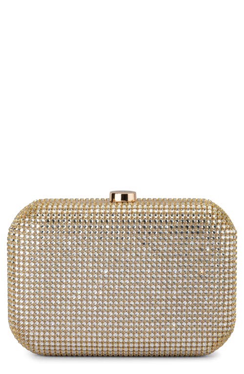 Olga Berg Rae Crystal Frame Clutch In Gold