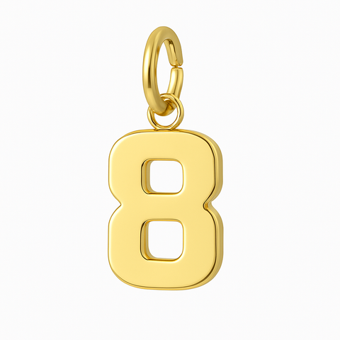 Drip Digits Number Pendant Charm