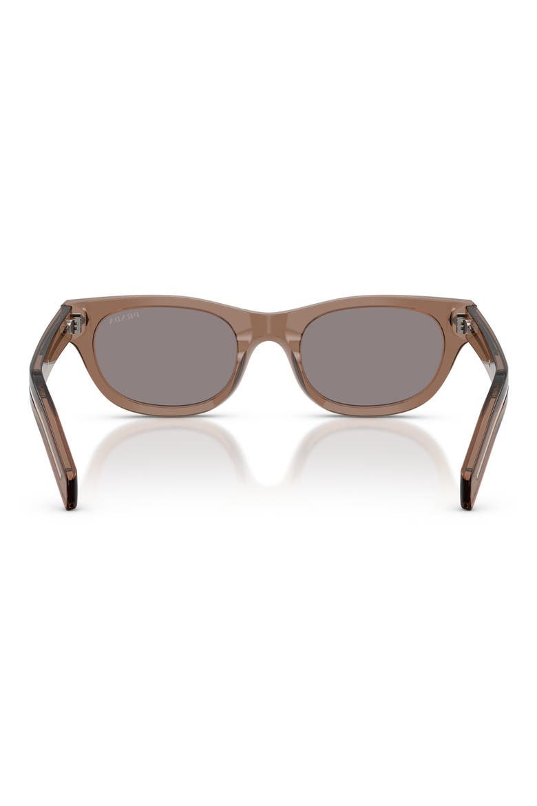 52mm Cat Eye Sunglasses, Alternate, color, TRANSPARENT CLAY / GREY