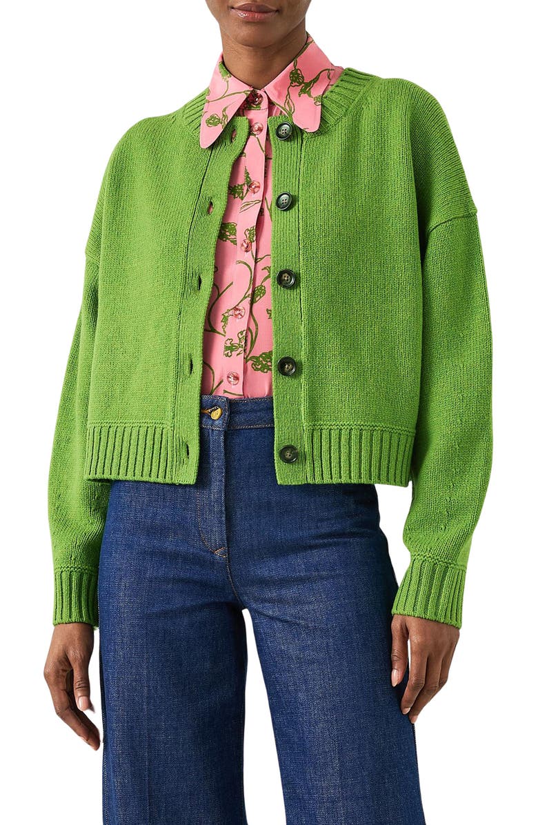 LK Bennett Amore Chunky Merino Wool Cardigan, Main, color,