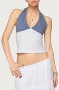 EDIKTED Janna Colorblock Halter Top