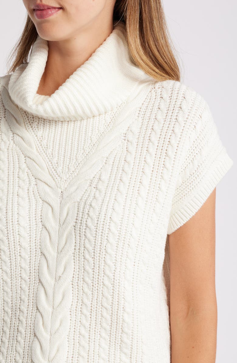 Hatley Cable Stitch Short Sleeve Sweater, Alternate, color, 