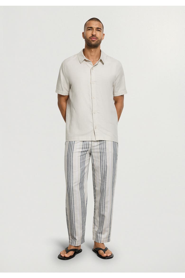 UC Linen and Cotton Woven Pants, Alternate, color, Sandy Stripe