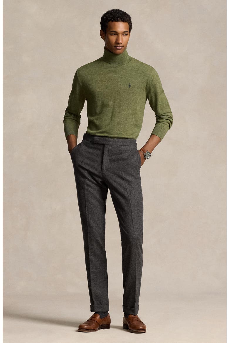 Merino Wool Turtleneck Sweater, Alternate, color, CLASSIC OLIVE HEATHER