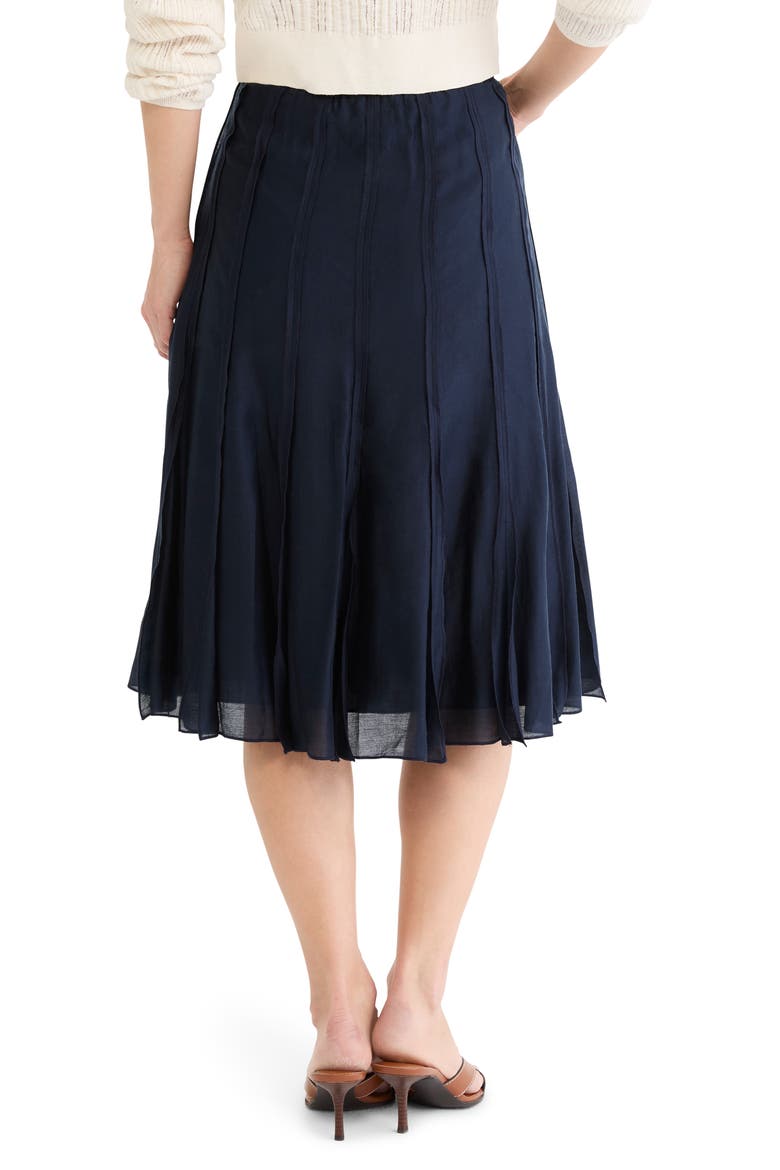 Batiste Flirt Ruffle A-Line Skirt, Alternate, color, DARK INDIGO