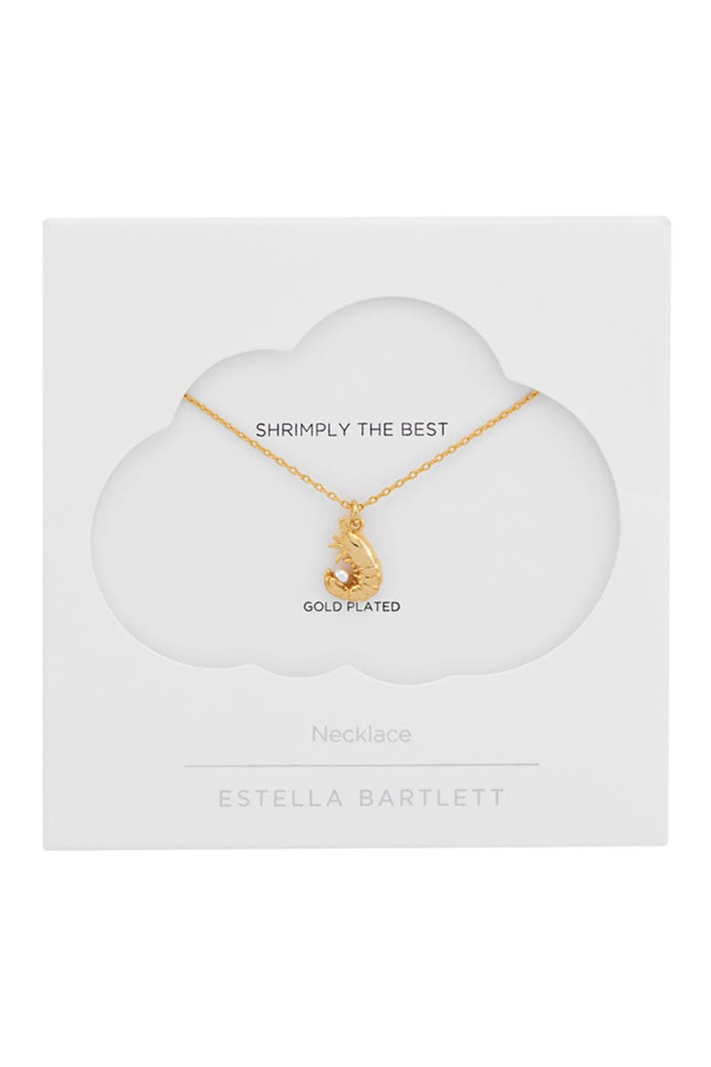 Shrimp Faux Pearl Pendant Necklace, Alternate, color, GOLD