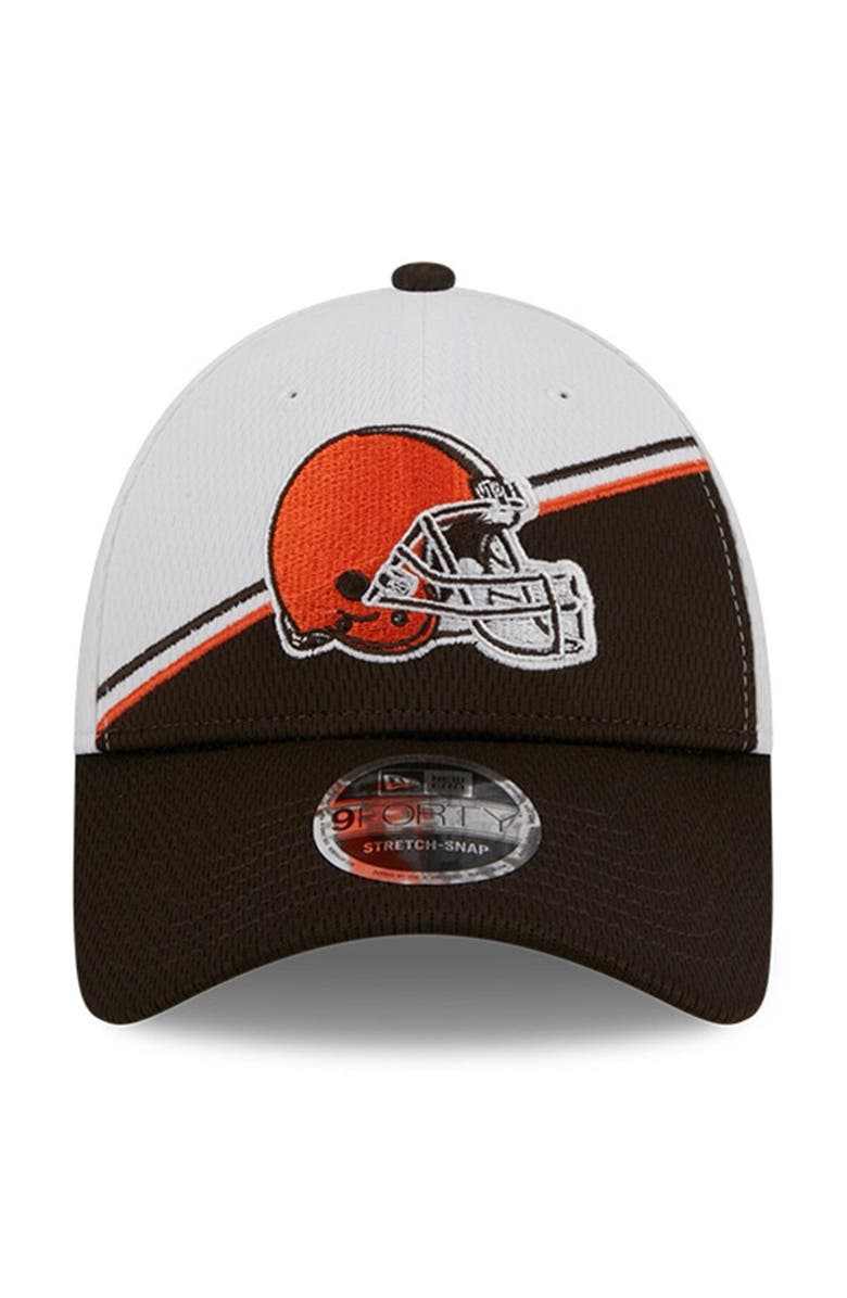New Era Men's New Era White/Brown Cleveland Browns 2023 Sideline 9FORTY Adjustable Hat, Alternate, color, White