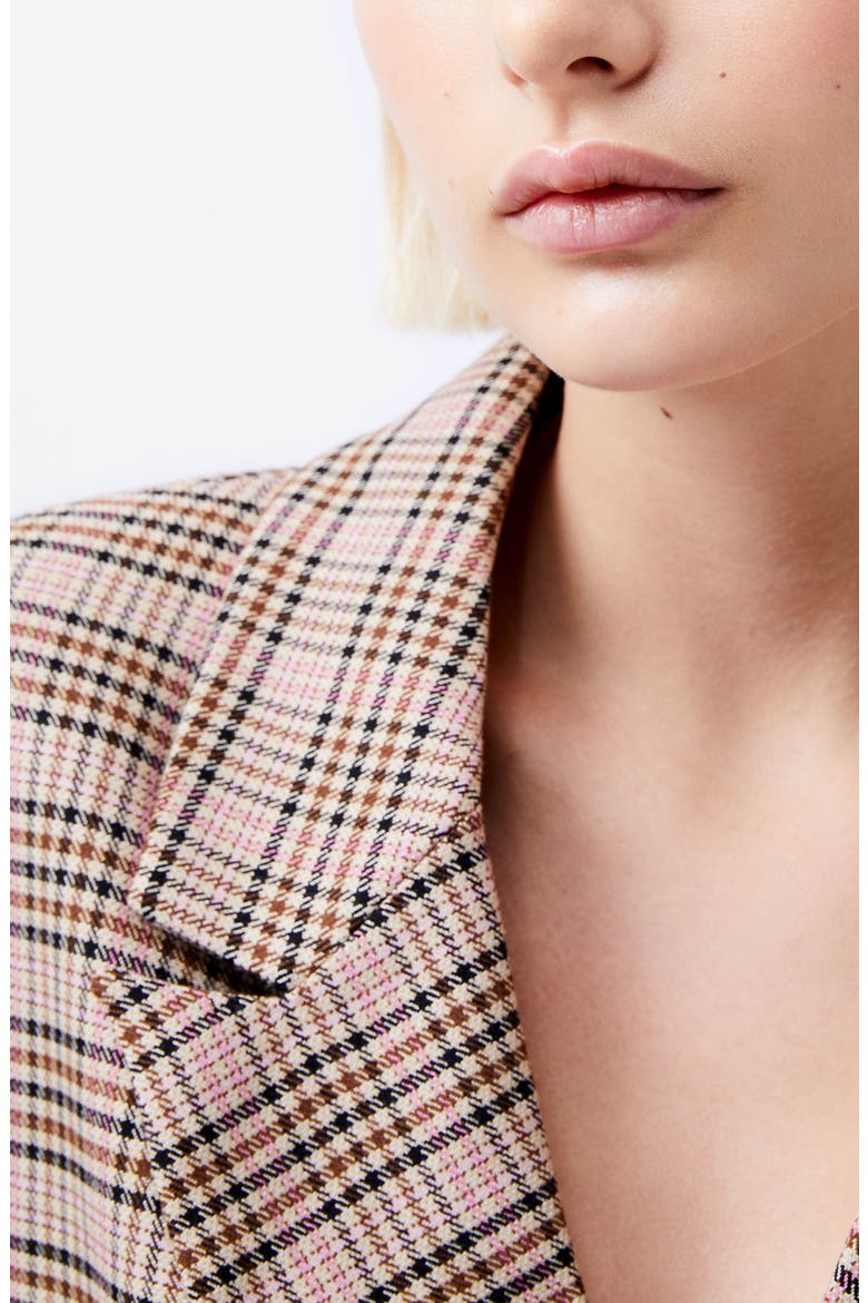 Gina Check Double Breasted Blazer, Alternate, color, PINK CHECK
