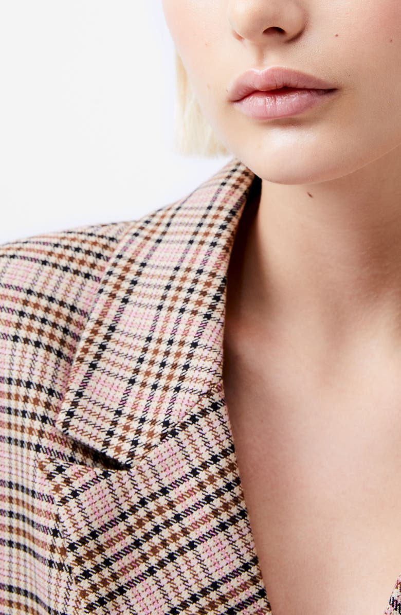 French Connection Gina Check Double Breasted Blazer, Alternate, color,