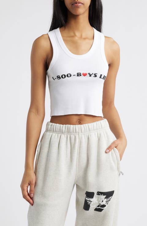 1-800 Heart Crop Rib Graphic Tank