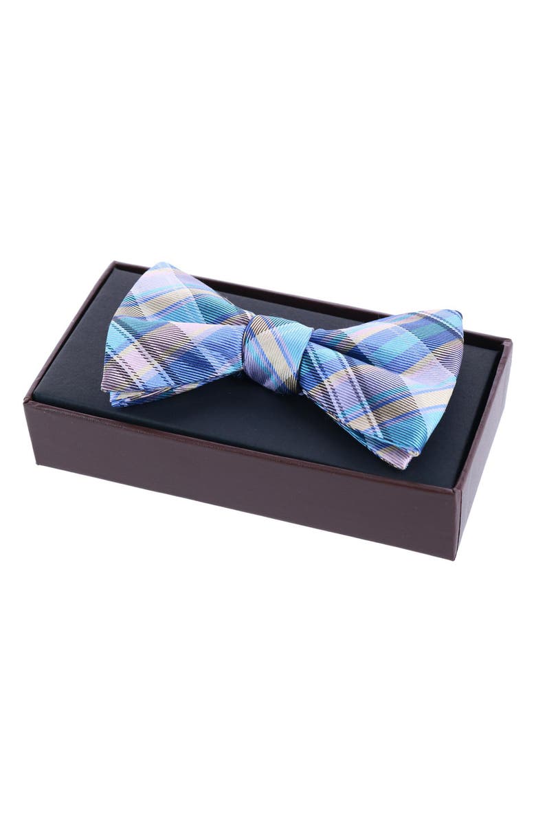Trafalgar Sherwood Plaid Silk Bow Tie, Alternate, color, 