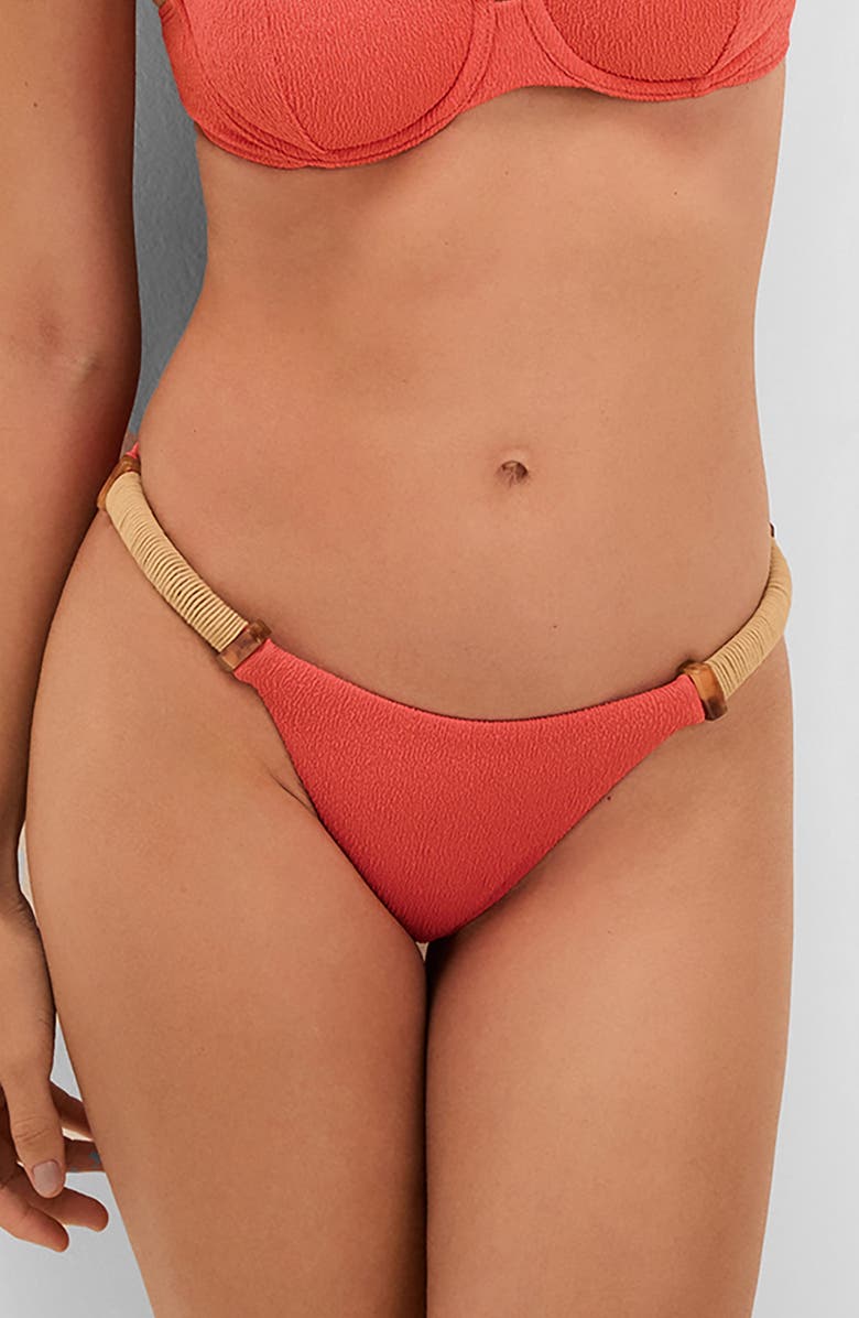 ViX Paula Hermanny Firenze April Crinkle Bikini Bottoms, Main, color, Pink