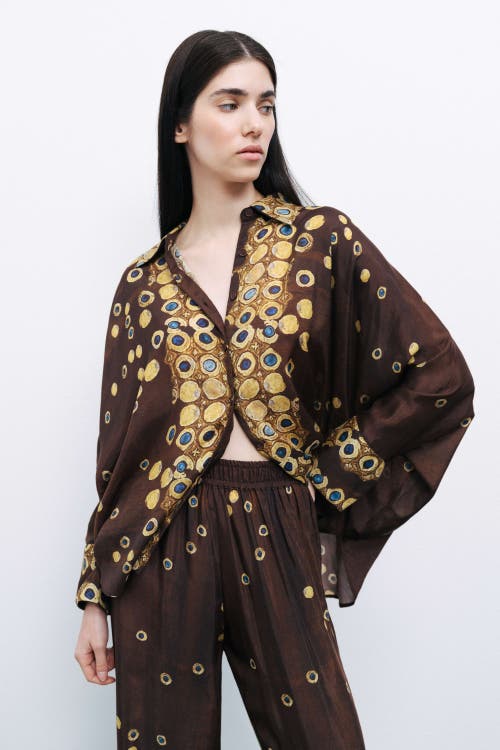 Nocturne Flowy Printed Shirt In Multi-colored