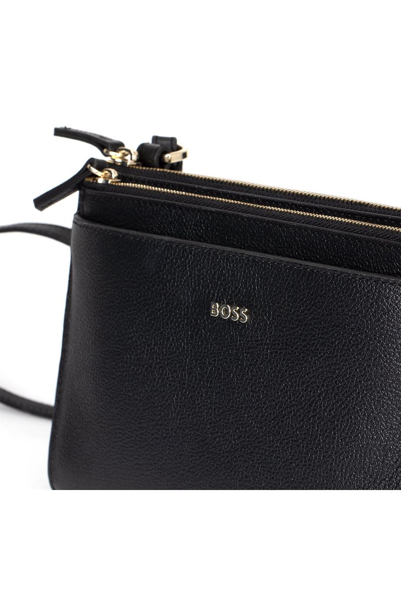 HUGO Mini Alyce Leather Crossbody Bag, Alternate, color, Black