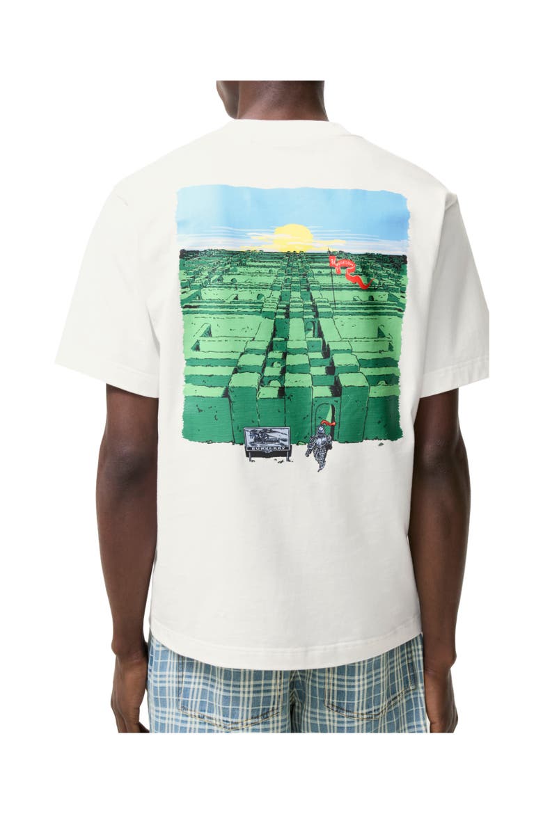 Maze Cotton T-shirt, Alternate, color, Chalk white