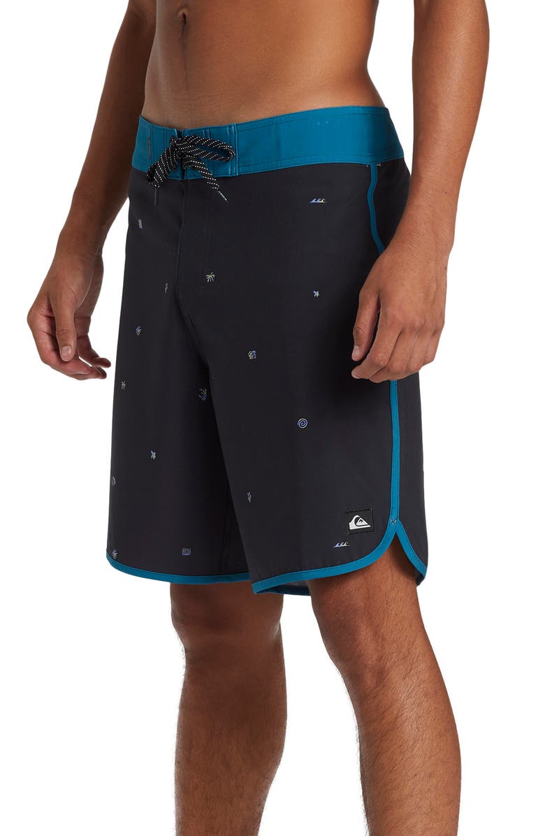 Quiksilver Surfsilk Scallop Board Shorts, Alternate, color, Mercury Sherpa Black