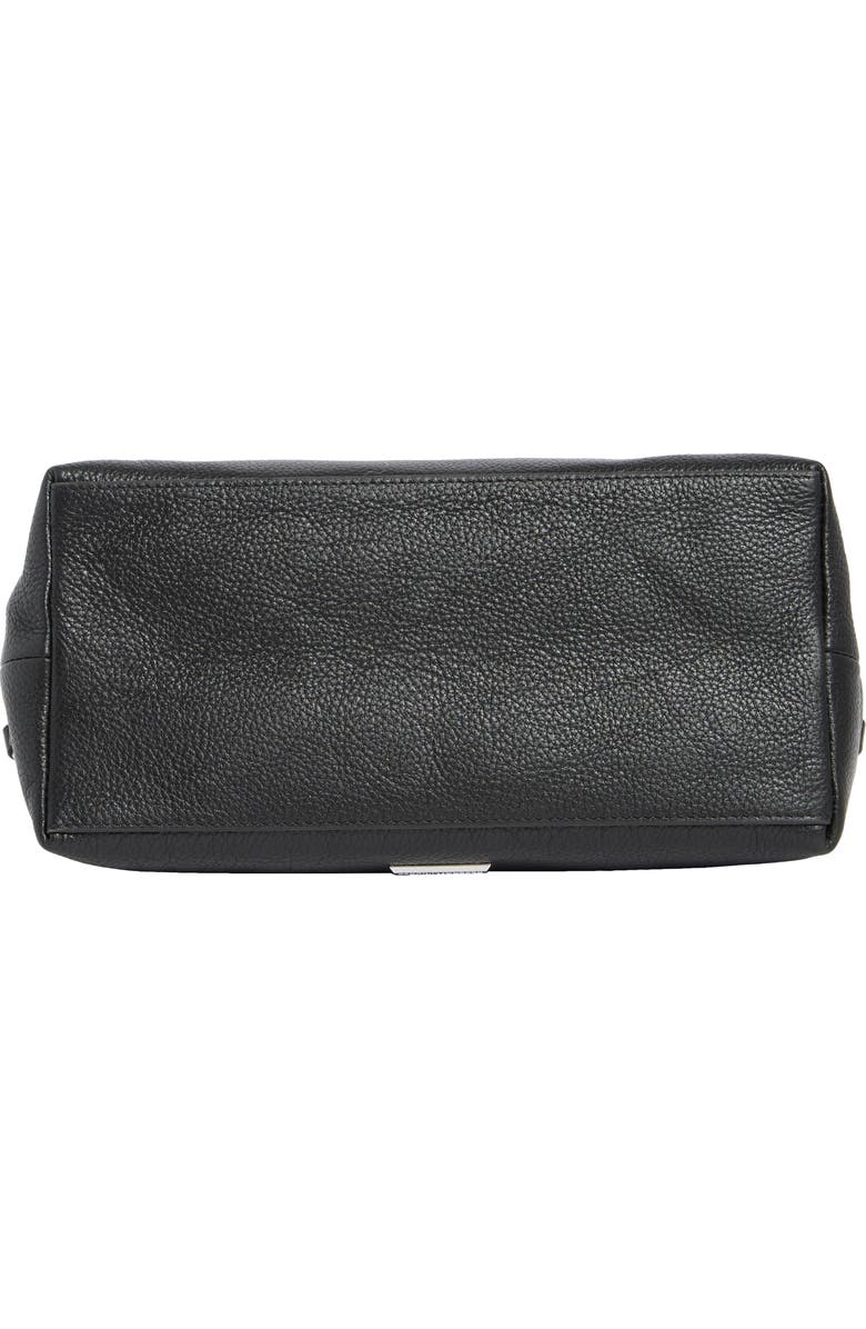 Rebecca Minkoff Moto Zip Leather Satchel, Alternate, color, Black