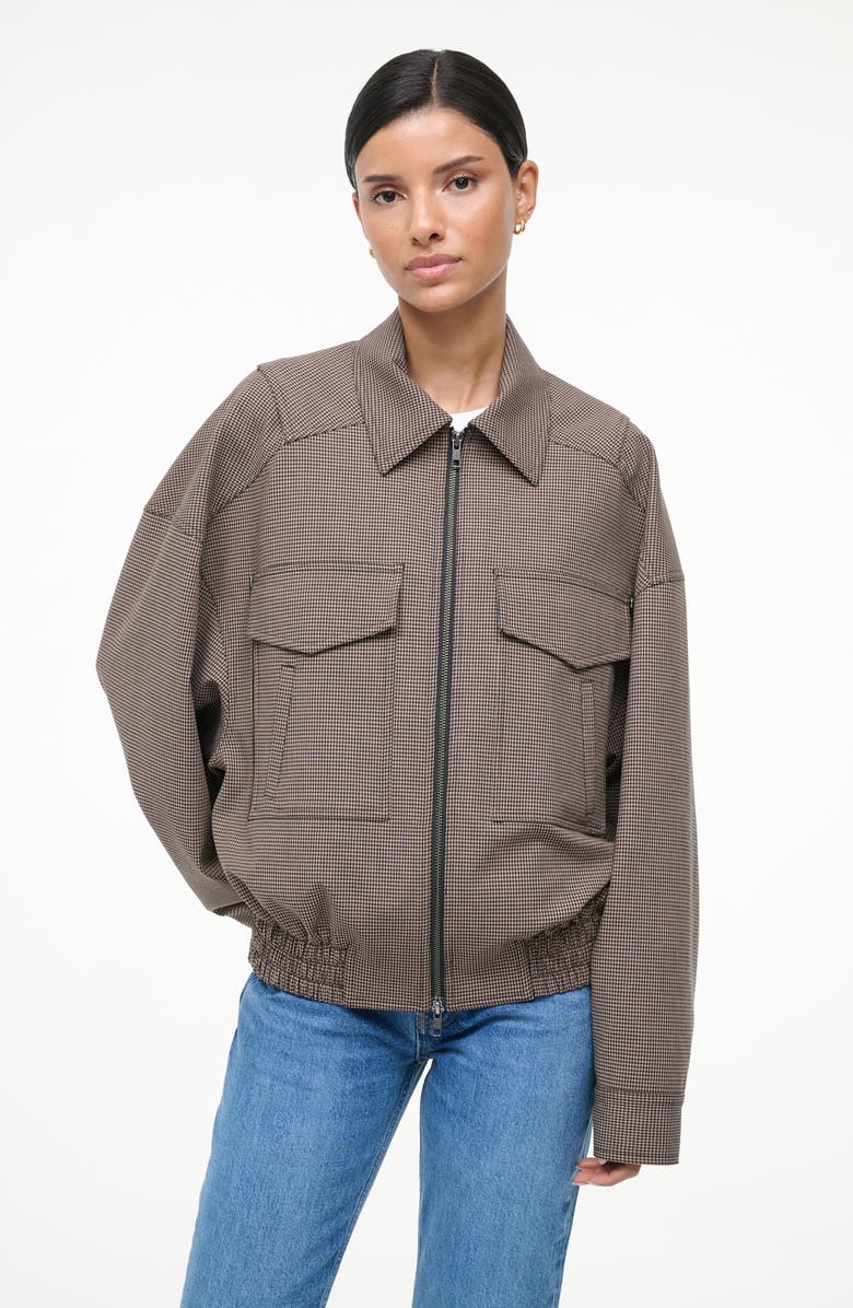 STAUD Eugene Micro Houndstooth Jacket, Alternate, color, Houndstooth