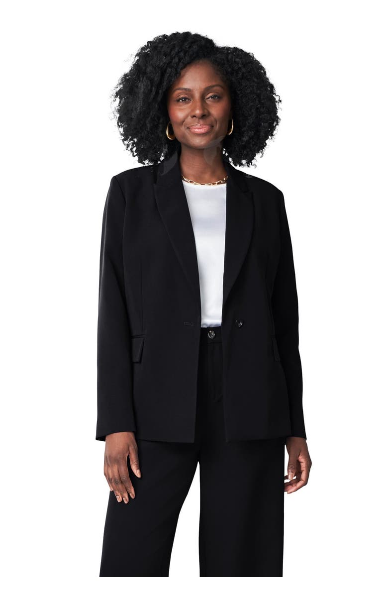 Jessica London Bi-Stretch Shaped Blazer, Alternate, color, Black