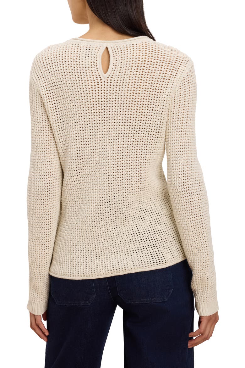 Diamond Stitch Mix Sweater, Alternate, color, COCONUT