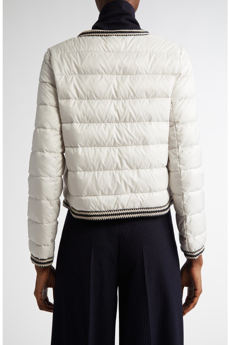 Kate Braided Trim Down Jacket, Alternate, color, PEARL GREY