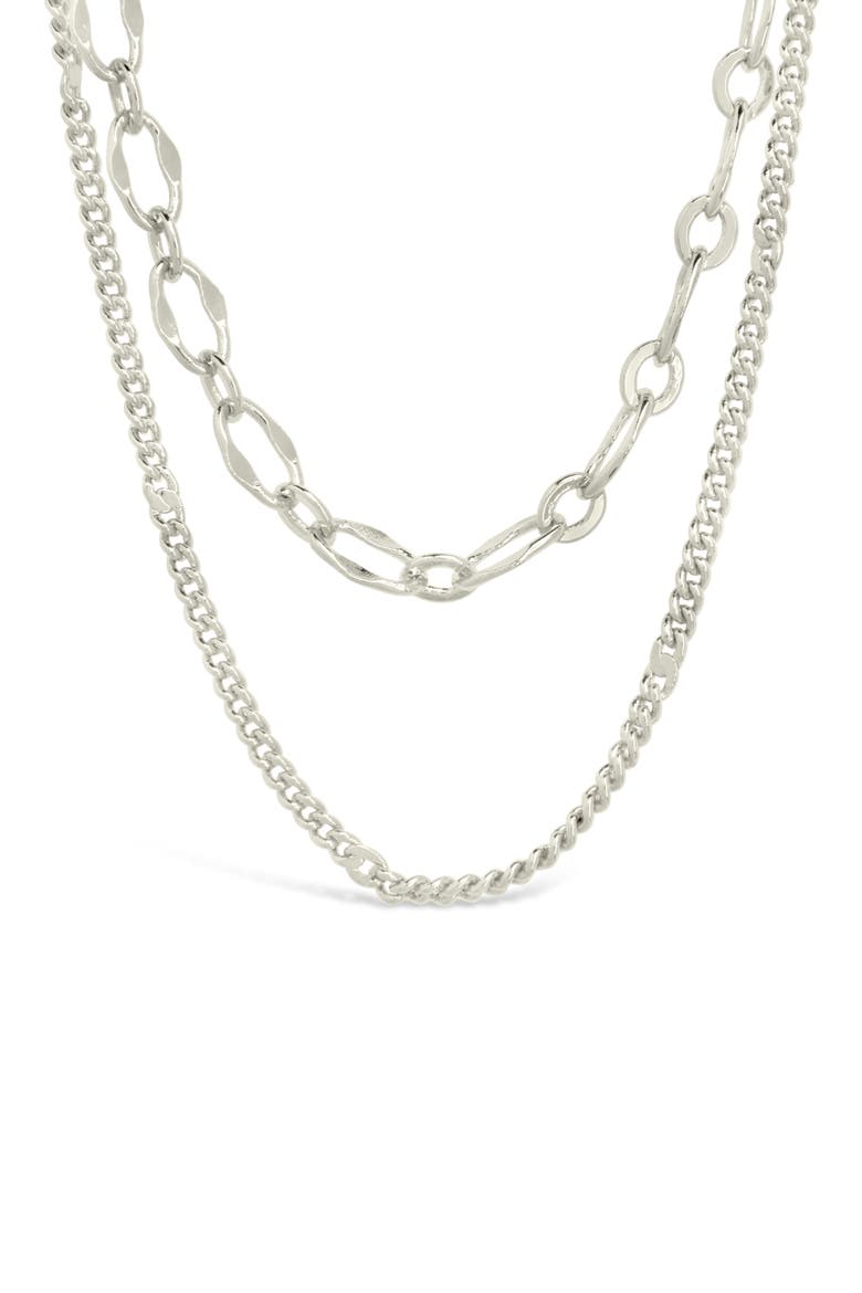 Serenity Mixed Chain Necklace, Alternate, color, SILVER