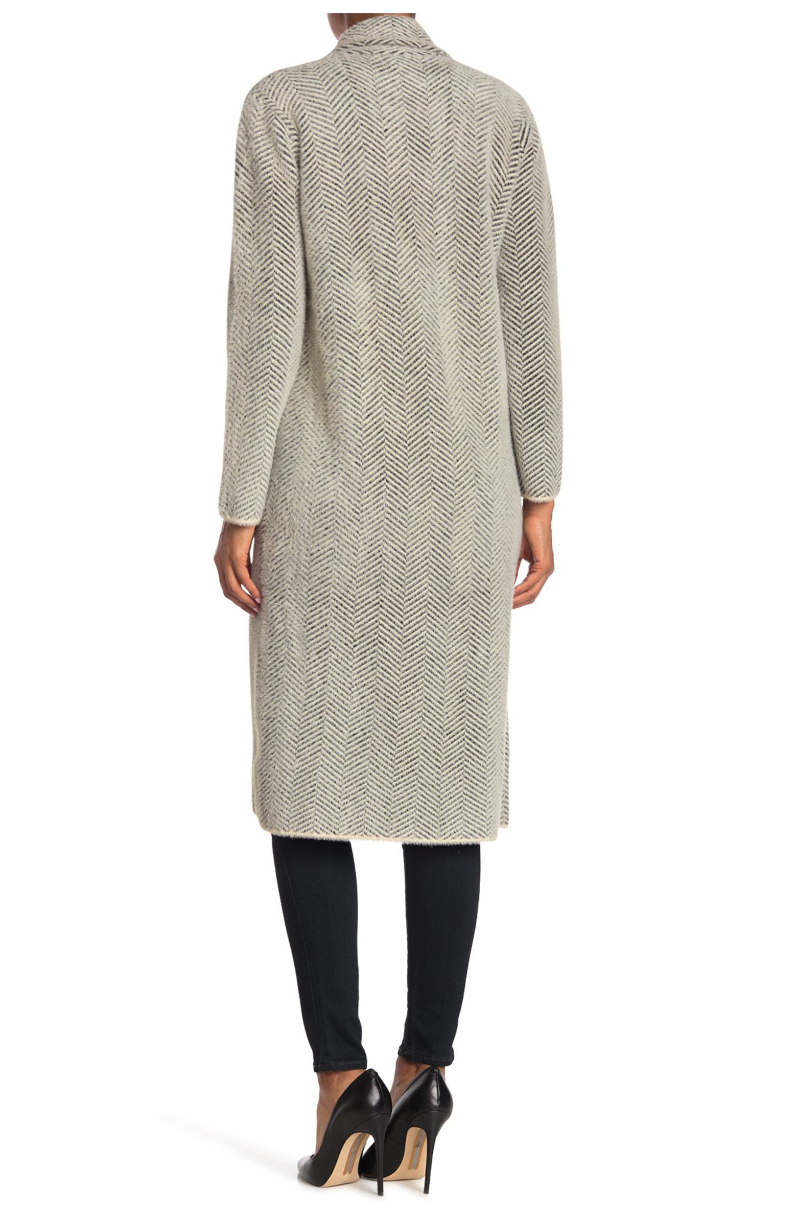 Love Token Herringbone Print Longline Coat | Nordstromrack