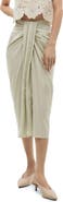 MANGO Draped Midi Skirt