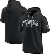 FANATICS Men's Fanatics  Black Pittsburgh Penguins Elements Ready Short Sleeve Pullover Hoodie
