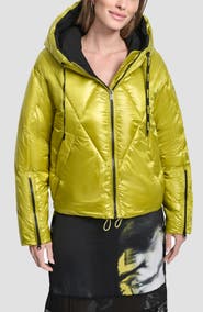 DKNY Crop Hooded Puffer Jacket