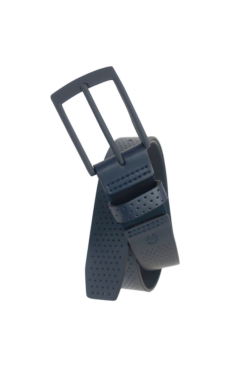 Comfort Stretch Perforated Leather Golf Belt, Main, color, Navy