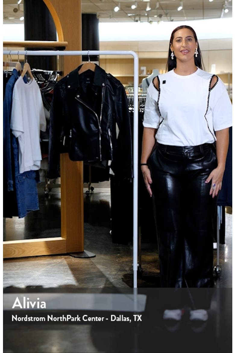 Liz Faux Leather Moto Jacket video