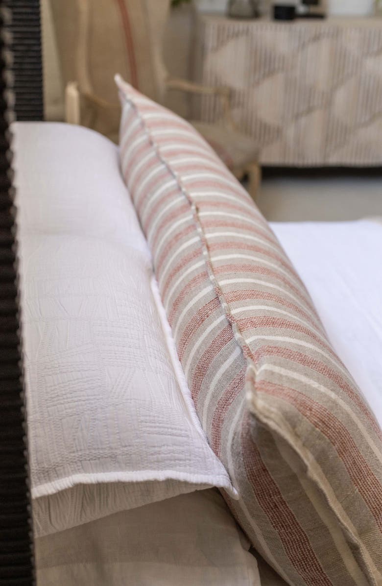 Pom Pom at Home Montecito Stripe Linen Body Pillow, Alternate, color, Terra Cotta/Natural